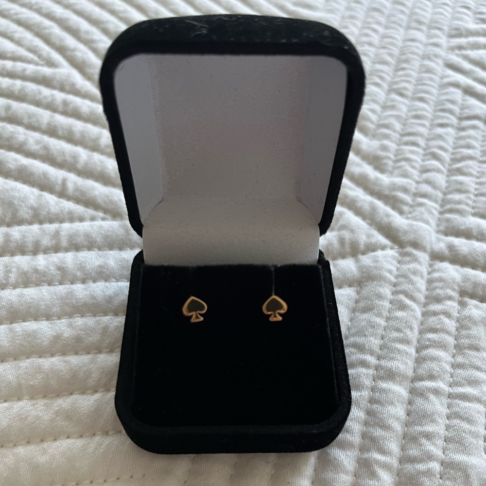kate spade gold logo stud earrings